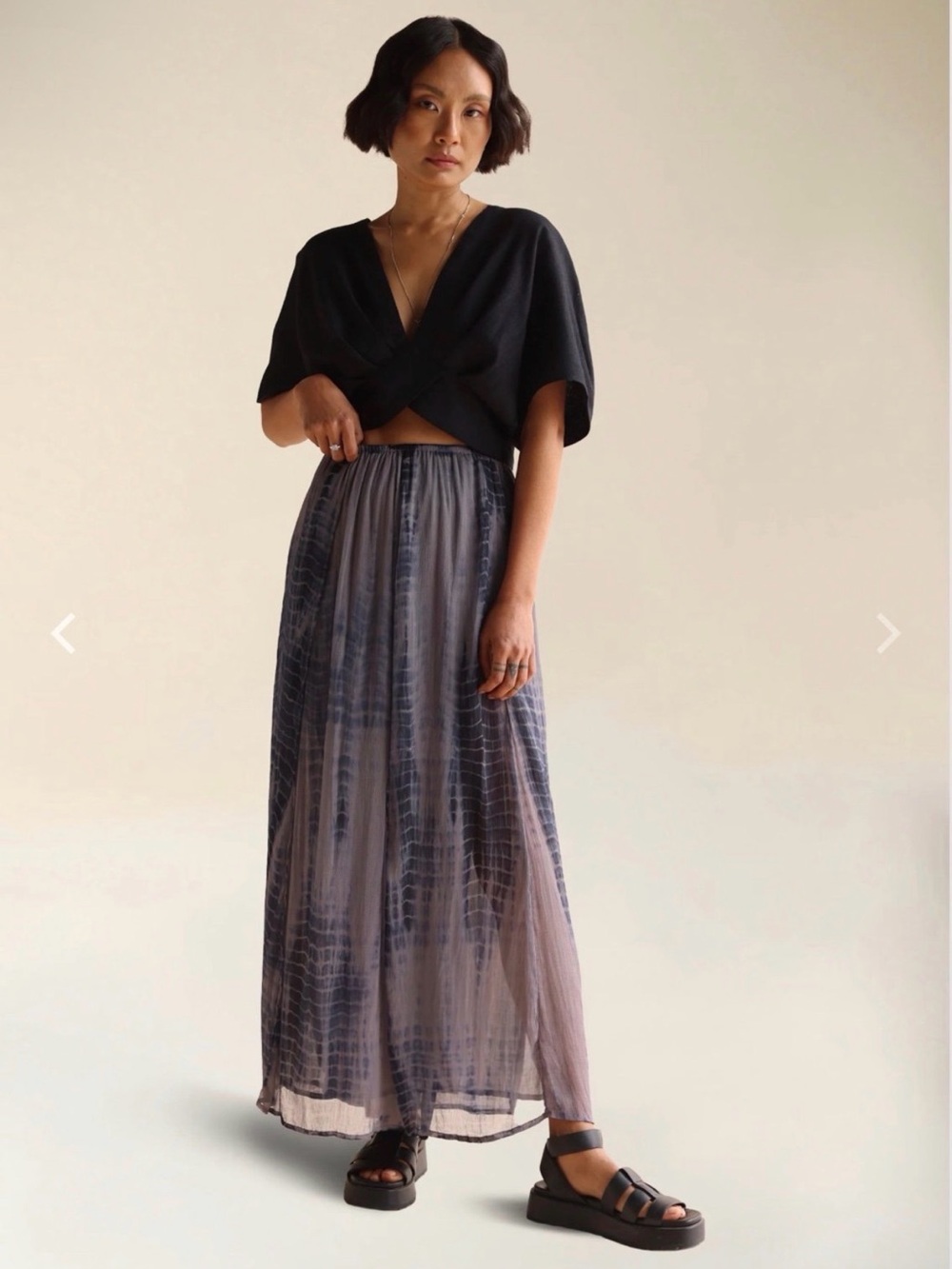 NWOT FARA Free Flow Skirt in Tie Dye Silk Chiffon Sold Out size M & L